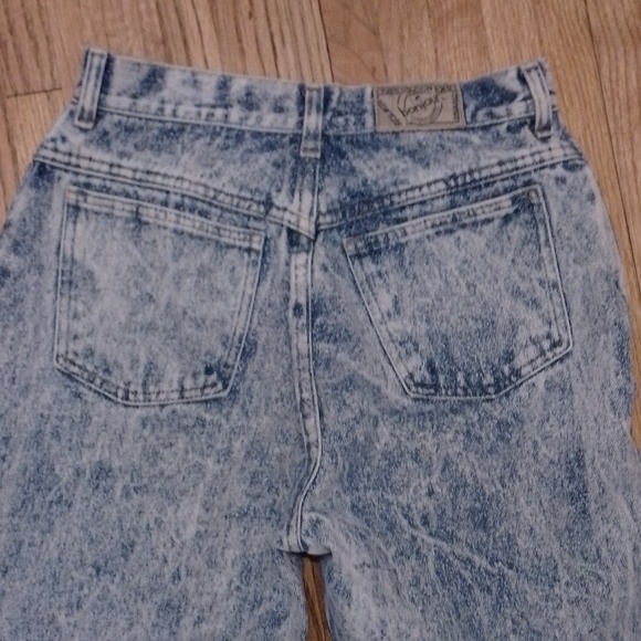 Bonjour International Acid Wash Denims Jeans High Waisted 80s Vintage Cute Bows - Picture 11 of 16